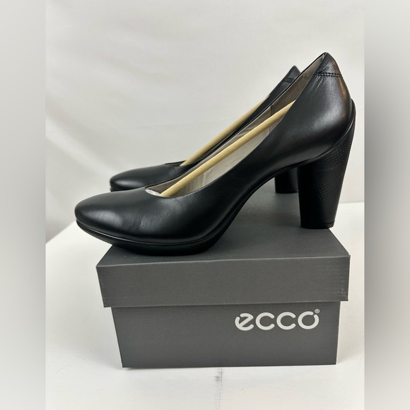 Ecco Sculptured 75 Sexy Black Leather Closed Toe Embossed Heel EU 41 US1… - Picture 9 of 12